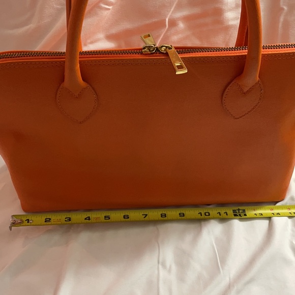 Orange leather handbag - Picture 7 of 8